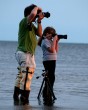 Father_And_Daughter_Take_Sunset_Pictures_Of_Old_Pier_By_Carole_Robertson